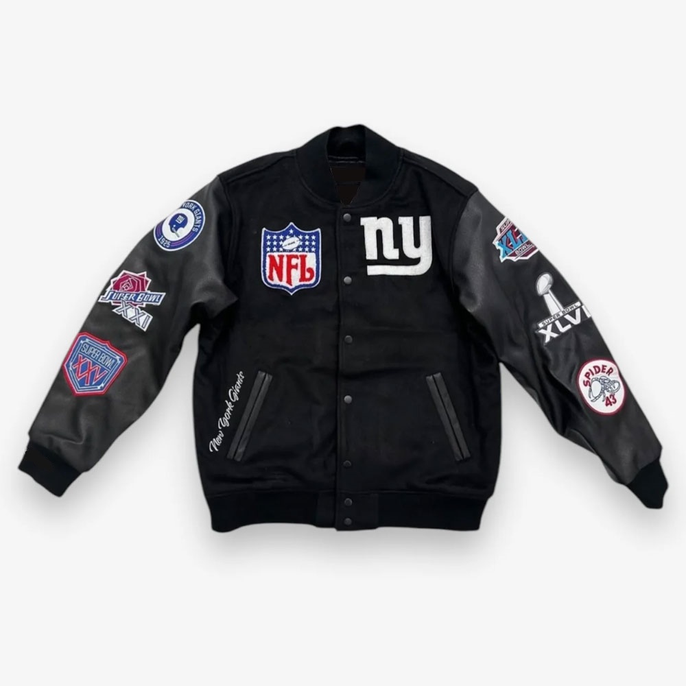 Classic Look Leather Sleeve Varsity Wool with Leather Sleeves Jacket