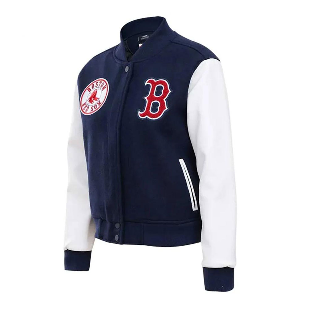 Boston Team Players Wool & Leather Varsity Jacket