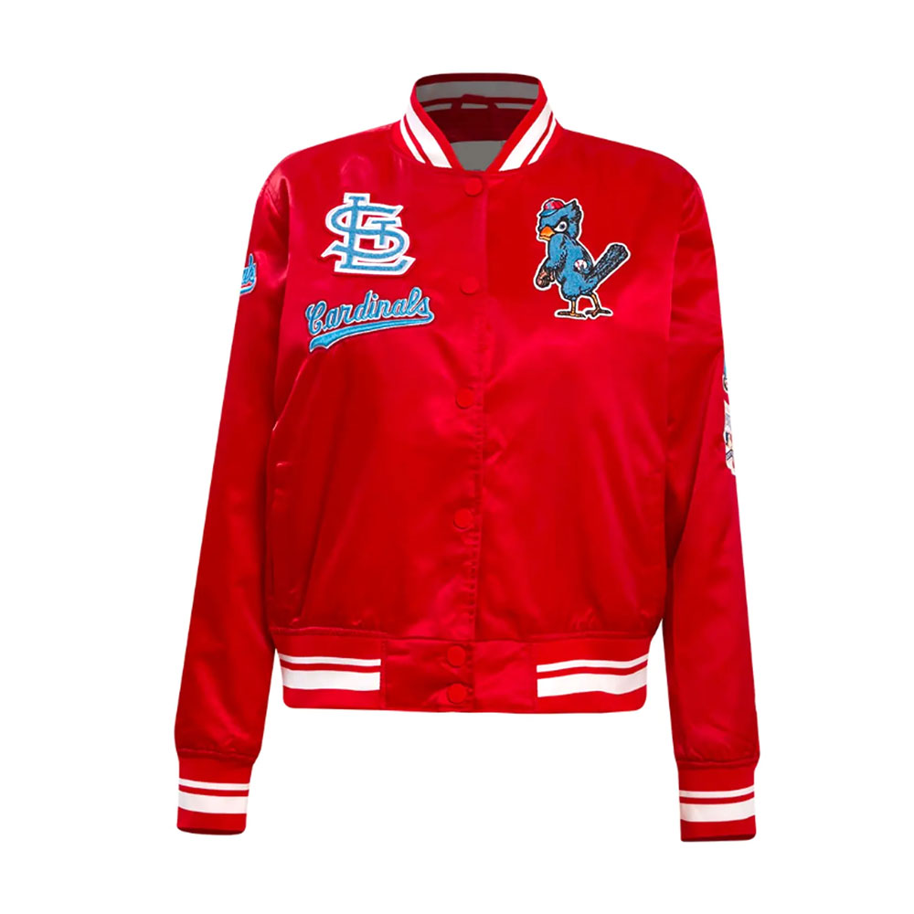 Retro St. Louis Cardinals Classic Rib Full-Snap Satin Bomber Jacket