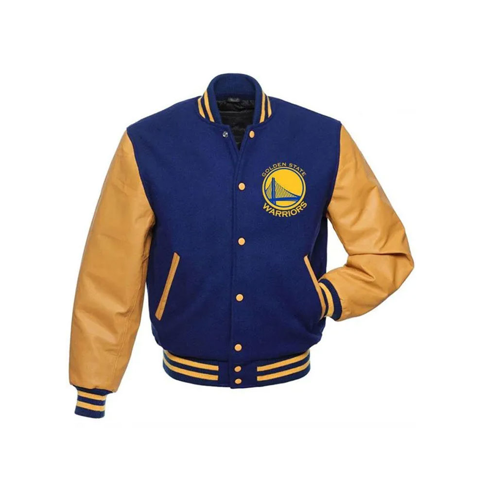 Golden State Warriors Varsity Jacket – Wool & Leather Sleeves
