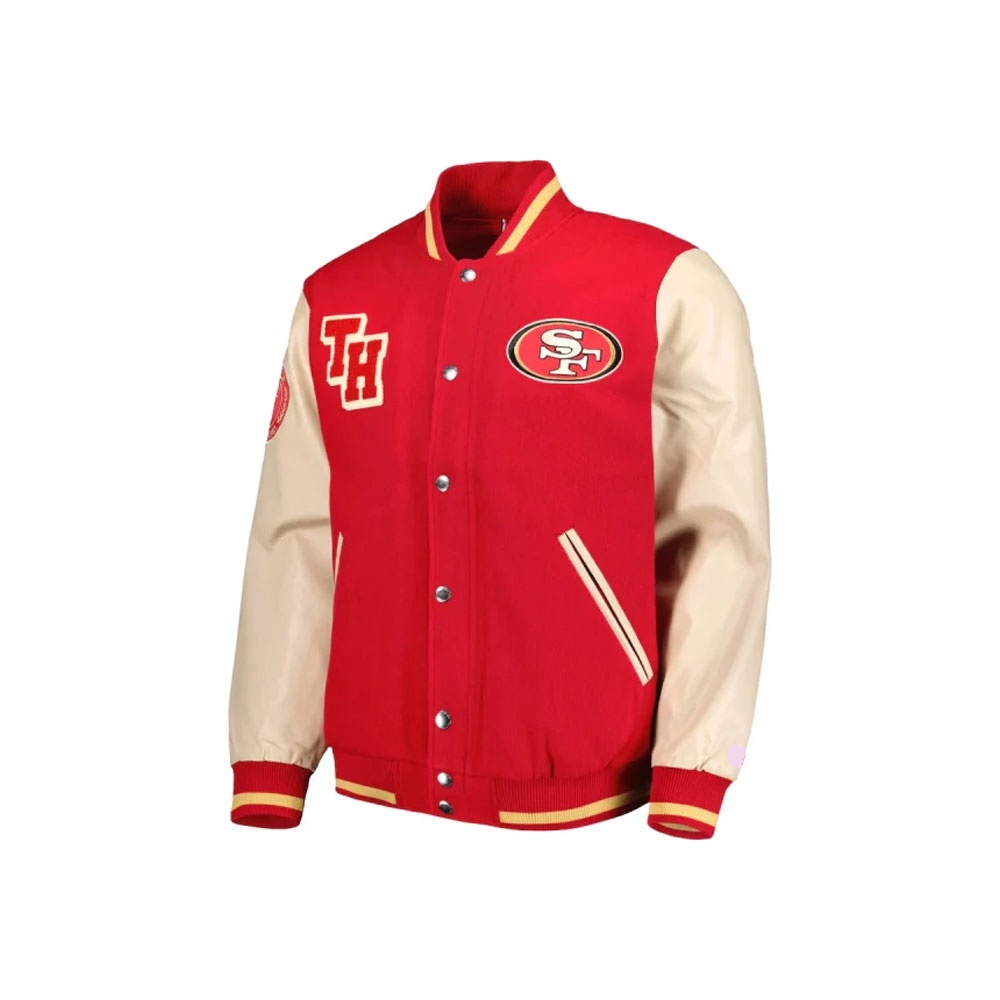 San Francisco Super Bowl Varsity Wool with Leather Sleeves Jacket