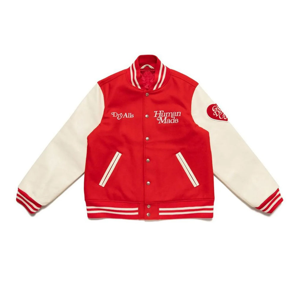 Girls Don’t Cry Human Made Varsity Wool & Leather Sleeves Jacket