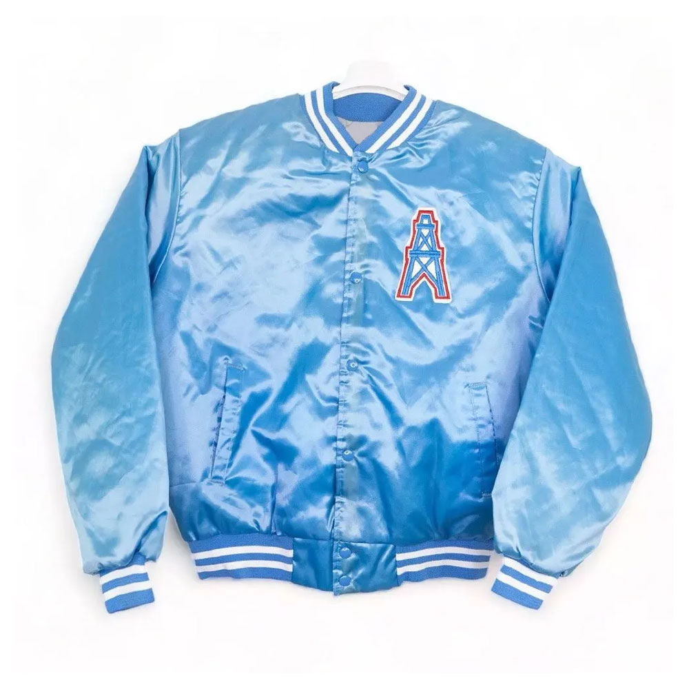 Professional American football Team Houston Oilers Varsity Satin Jacket