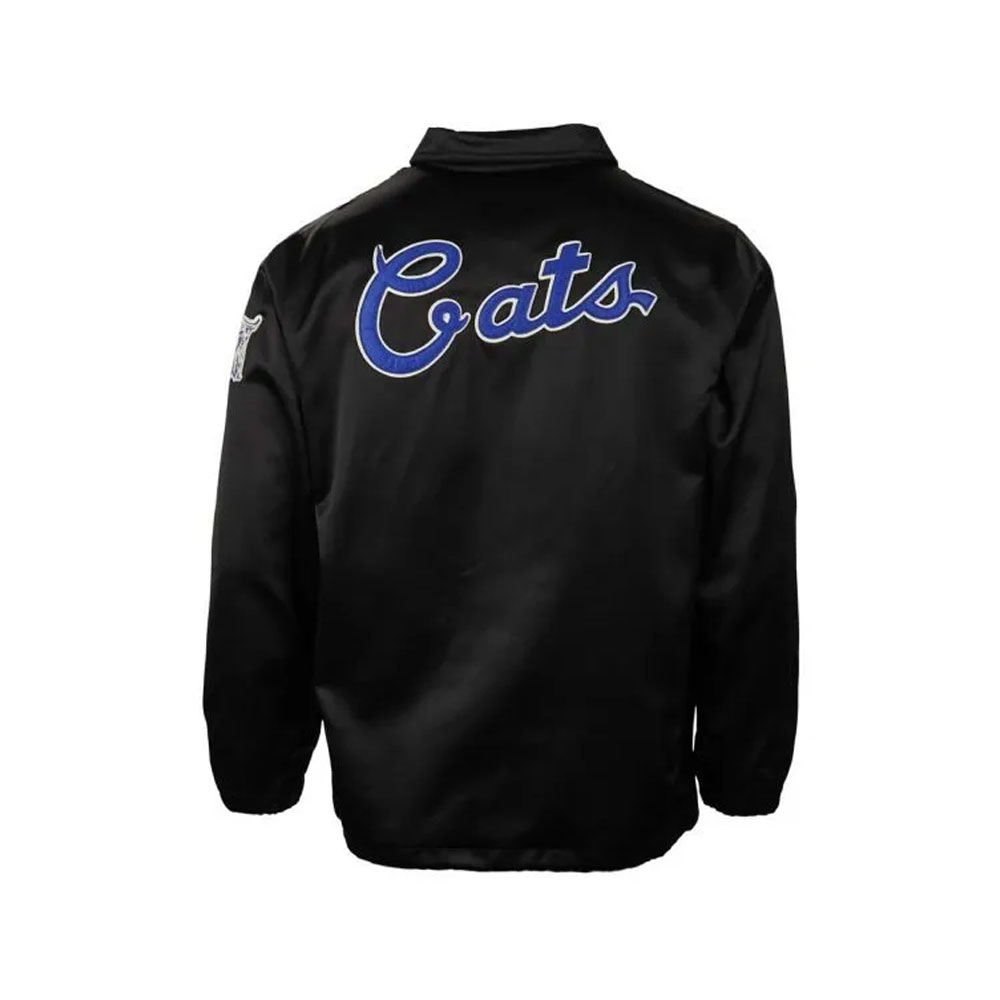 University of Kentucky Full-Snap Satin Black Windbreaker Bomber Jacket