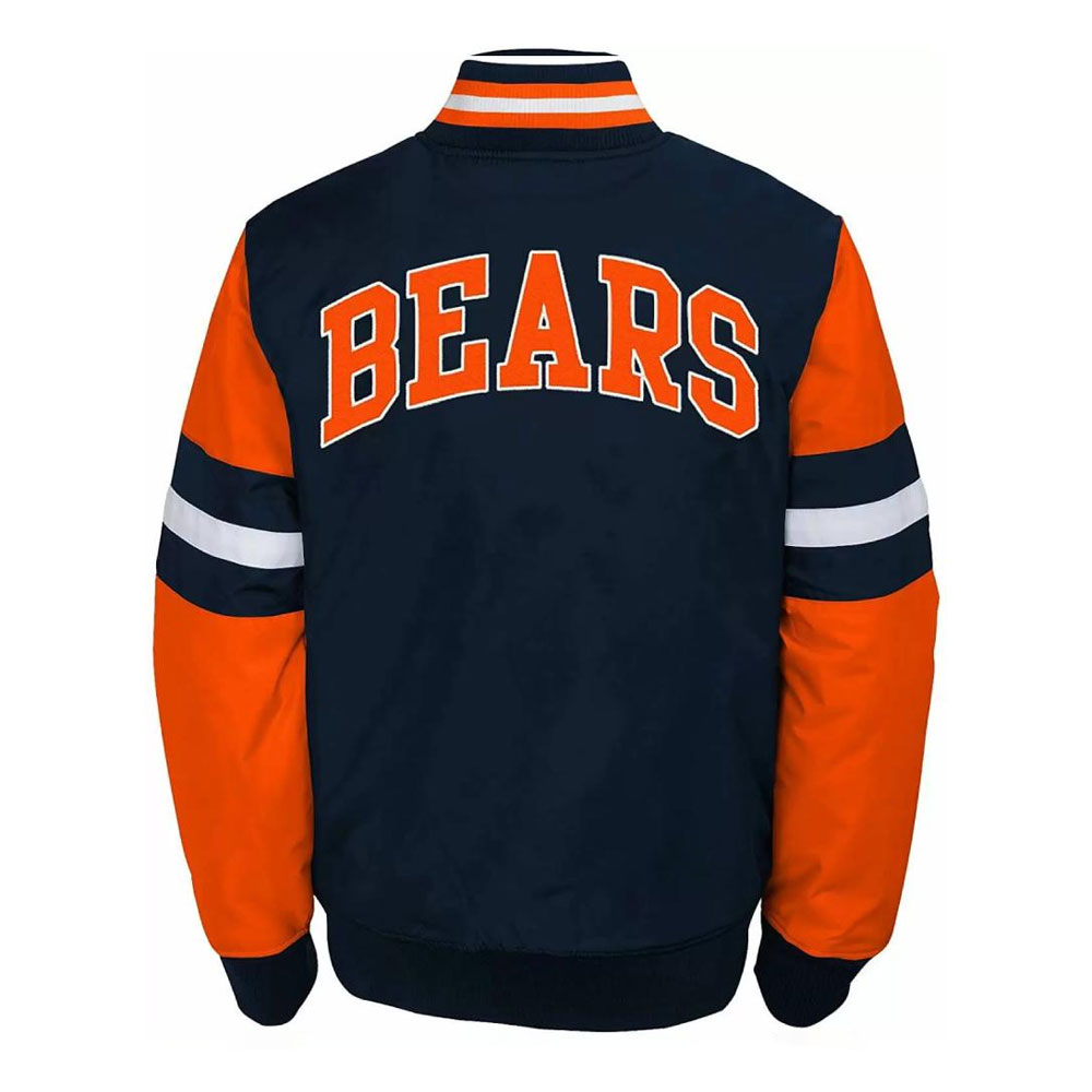 Black The Diamond Chicago Bears Retro Satin Jacket