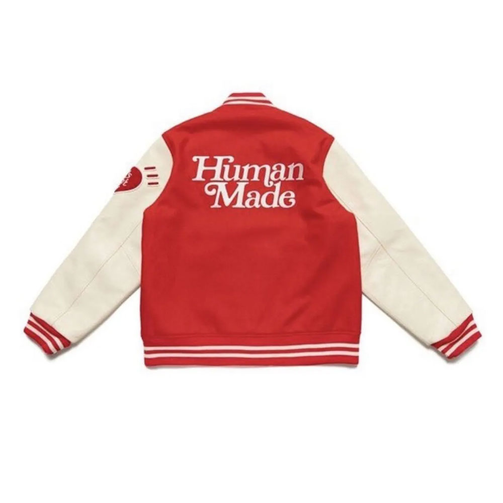 Girls Don’t Cry Human Made Varsity Wool & Leather Sleeves Jacket