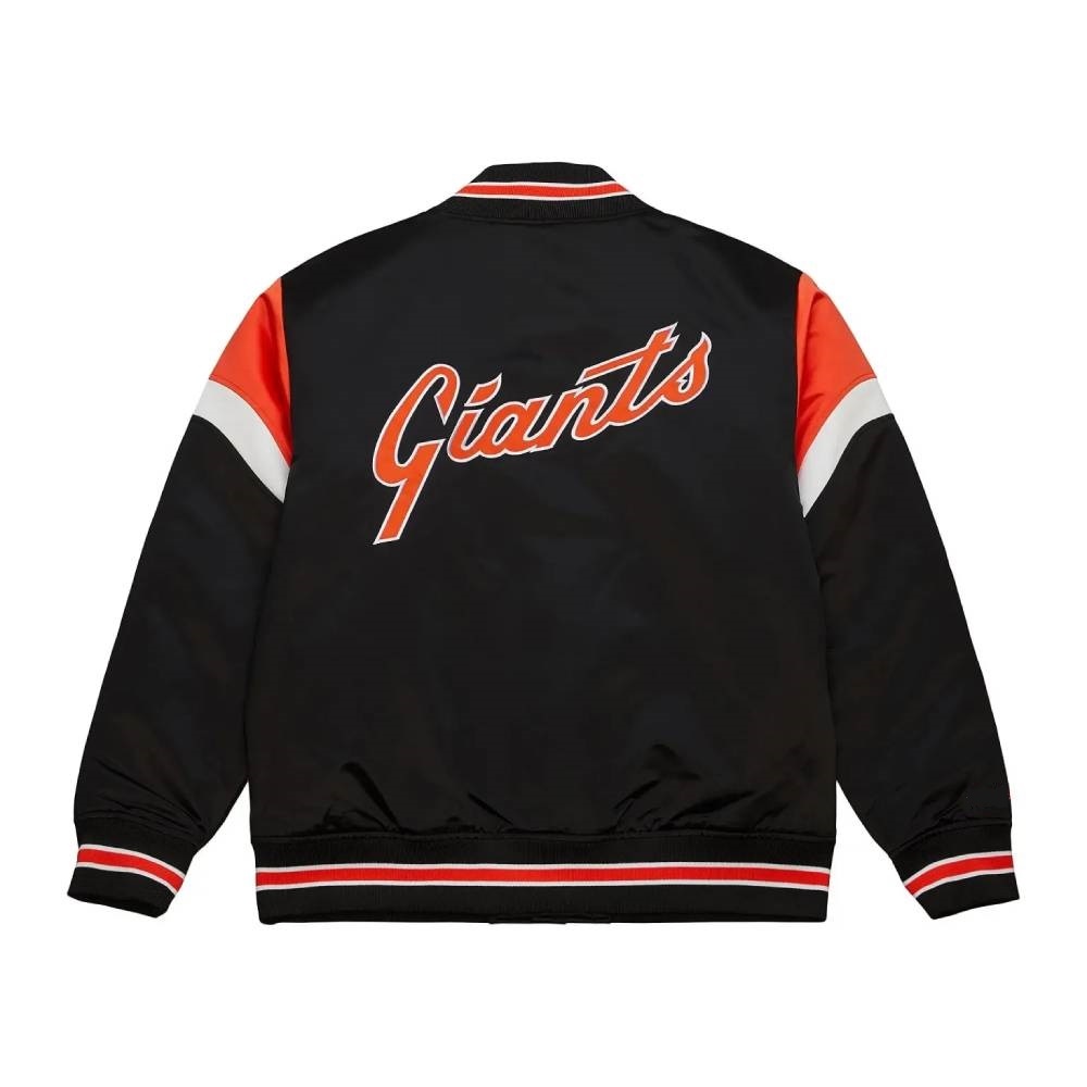San Francisco Giants Home Game Black Satin Bomber Jacket