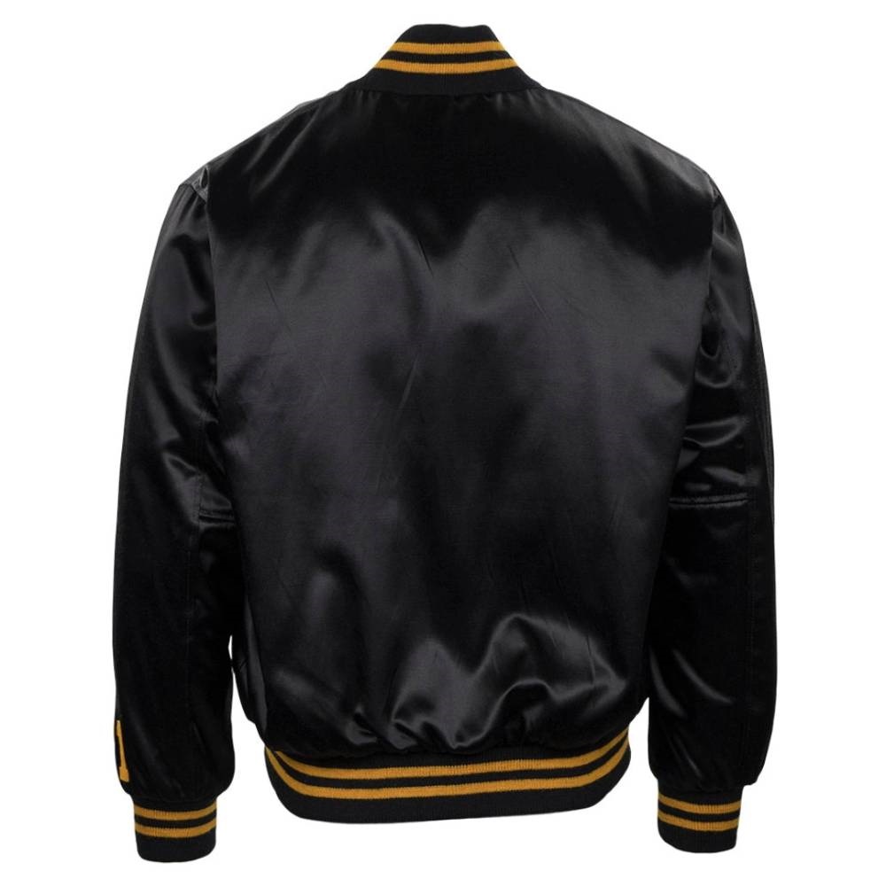 Black 1970 Roberto Clemente PIRATES Satin Bomber Jacket - Image 3