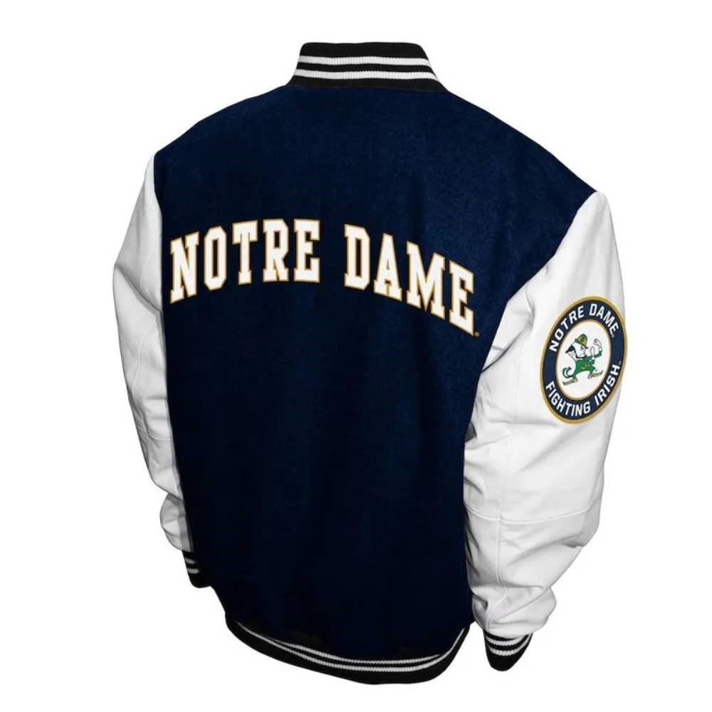 Notre Dame Fighting Irish Franchise Club Men’s Graduate Wool/Leather Sleeves Varsity Letterman Jacket
