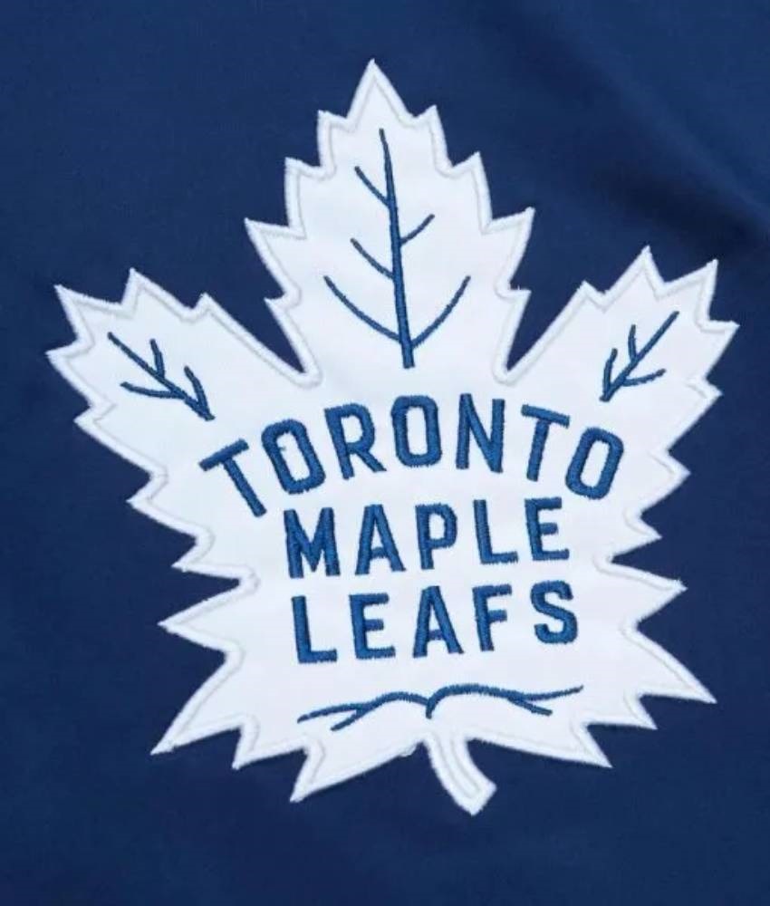 Toronto Maple Leafs Heavyweight navy Blue Full-Snap Varsity Satin Jacket