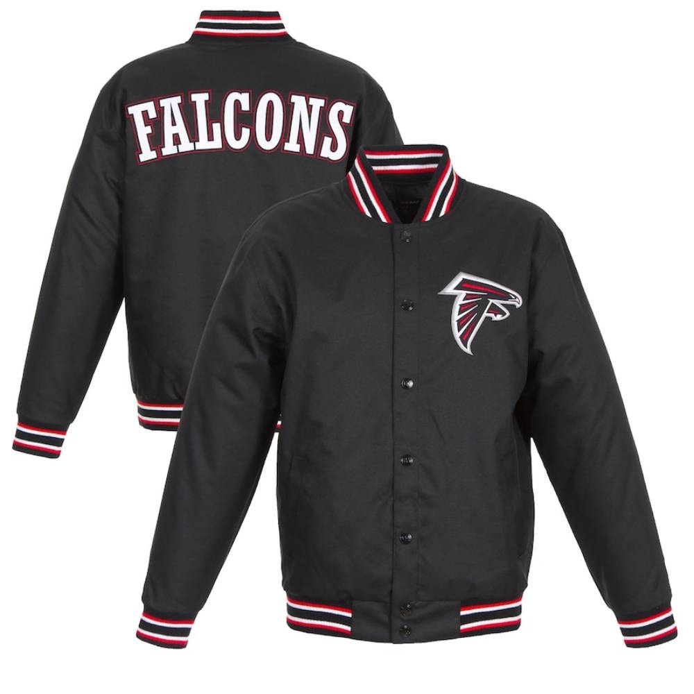 Atlanta Falcons Embroidered Wool Varsity Full-Snap Black Jacket