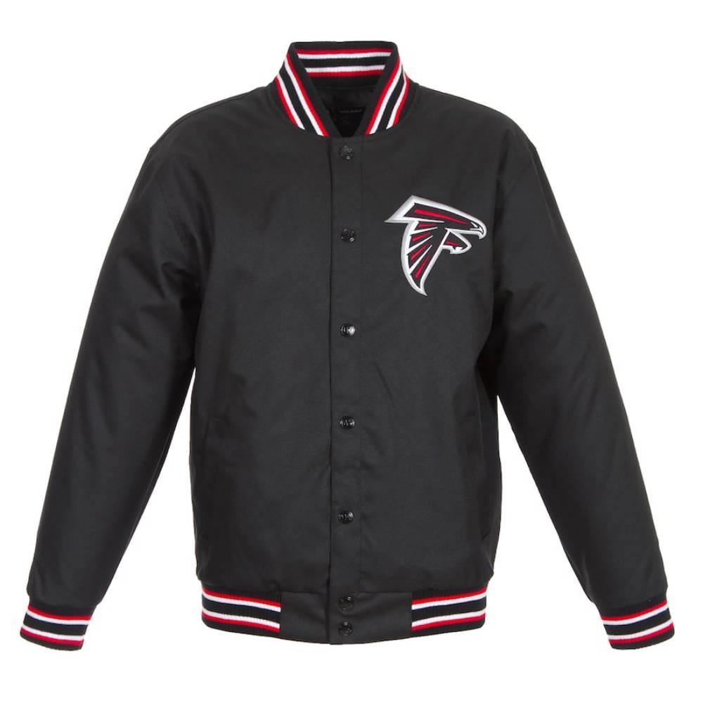 Atlanta Falcons Embroidered Wool Varsity Full-Snap Black Jacket