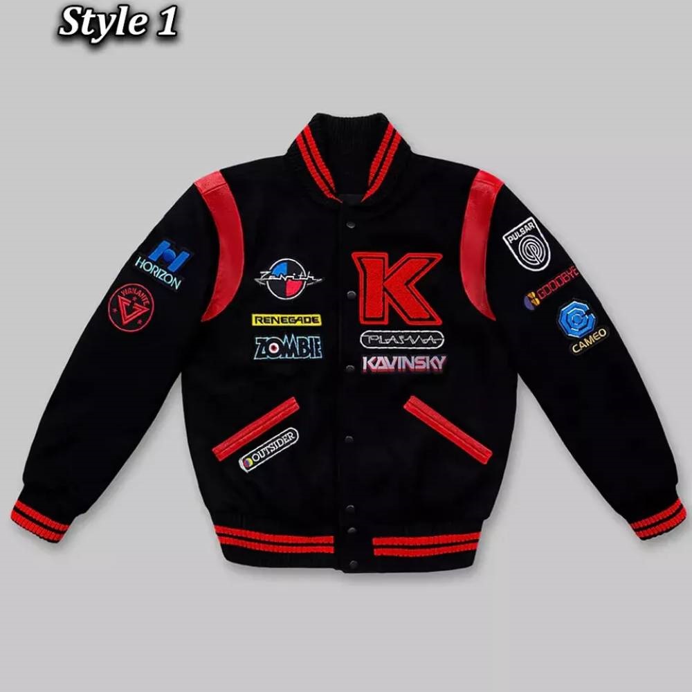 Kavinsky Reborn Varsity Black Wool Men Jacket-Style 1