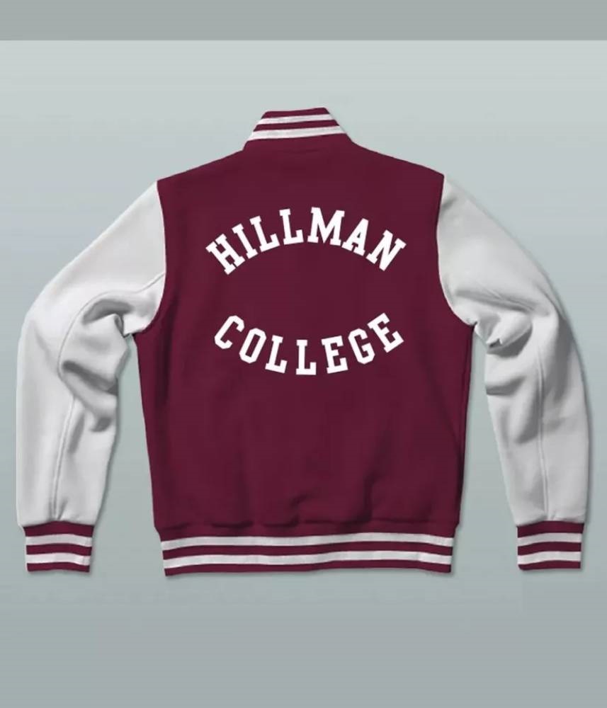 A Different World Hillman College Maroon Varsity Letterman Wool/Leather Sleeves Jacket