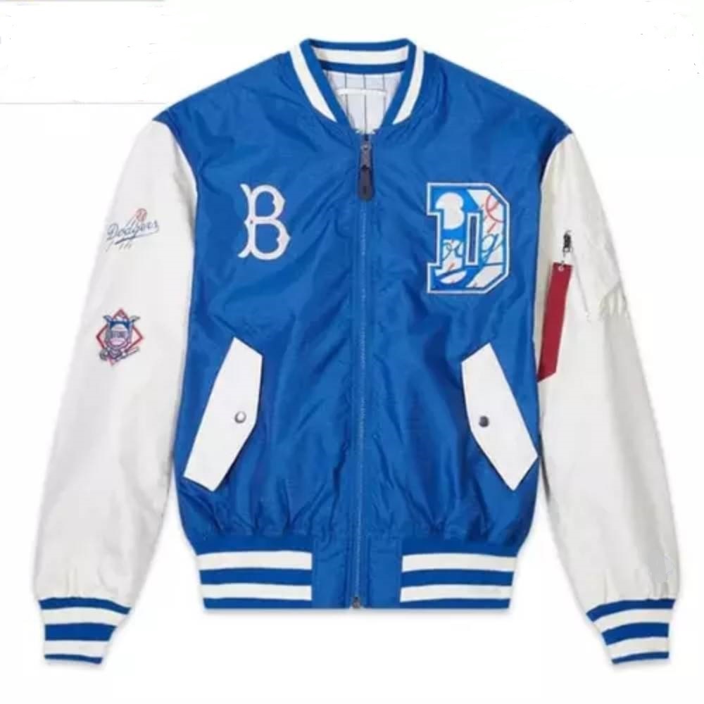 Baseball Brooklyn Dodgers Varsity Letterman Bomber Vintage Satin Jacket