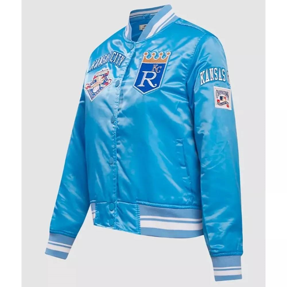 Retro Kansas City Royals Classic Rib Full-Snap Satin Jacket