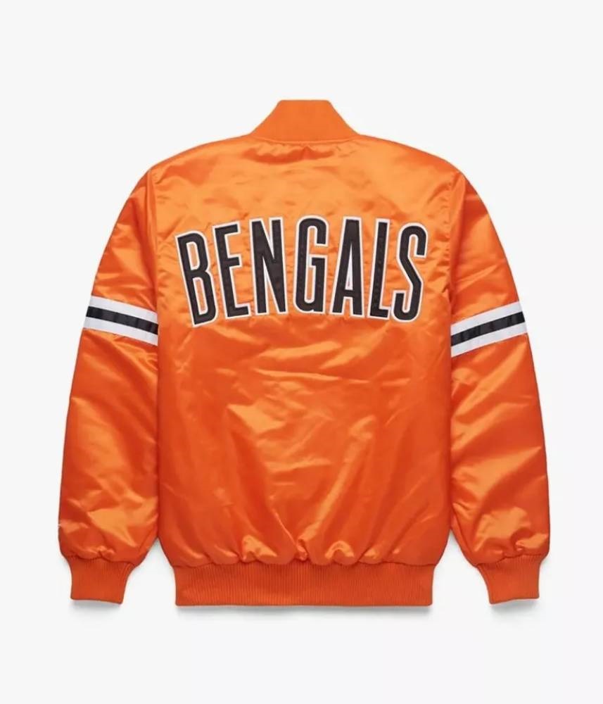 Bengals Satin Orange Varsity Football Jacket
