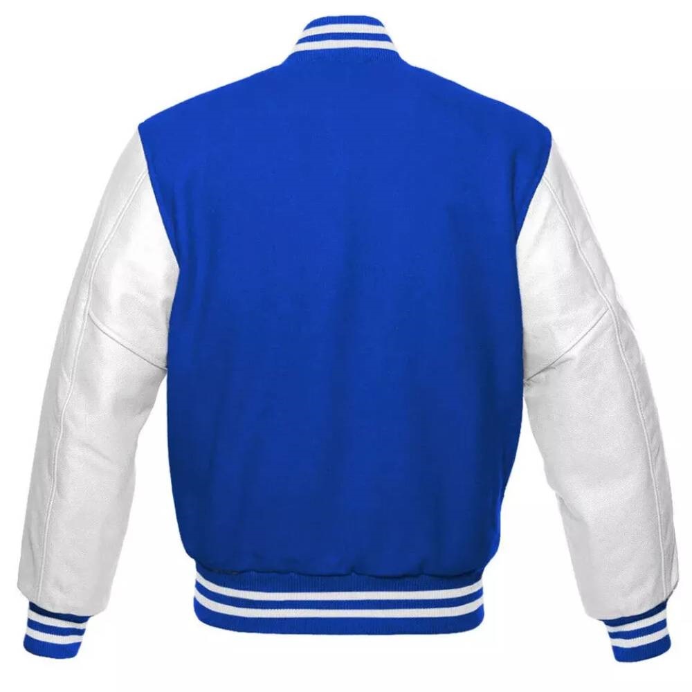 Royal and White Duke Blue Devils Varsity Wool/Leather Jacket