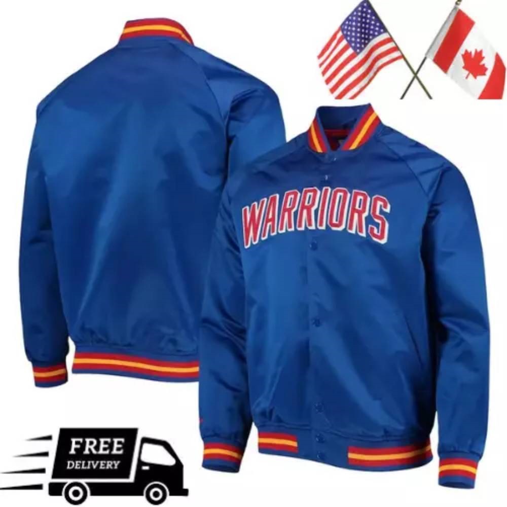 Royal 75th Anniversary San Francisco Warriors Satin Full-Snap Jacket