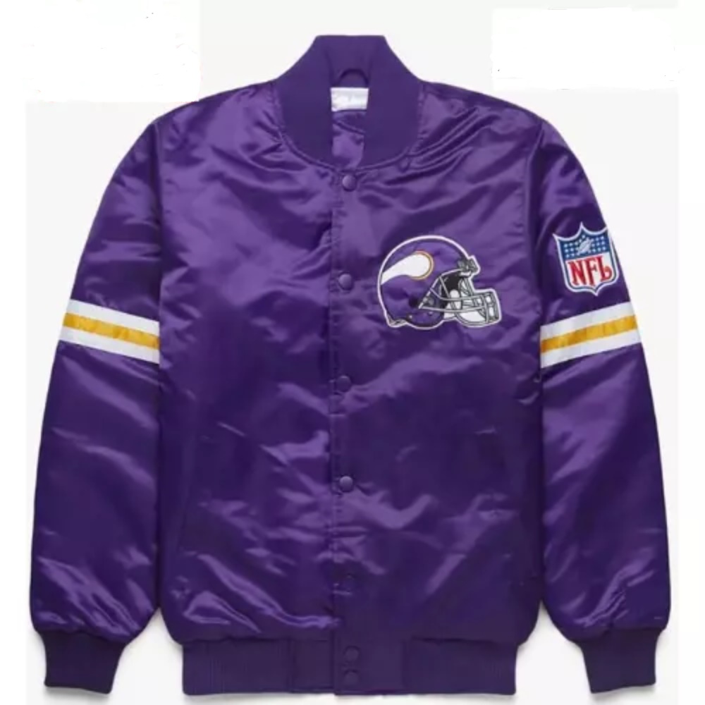Minnesota Vikings Satin Bomber Purple Football Jacket