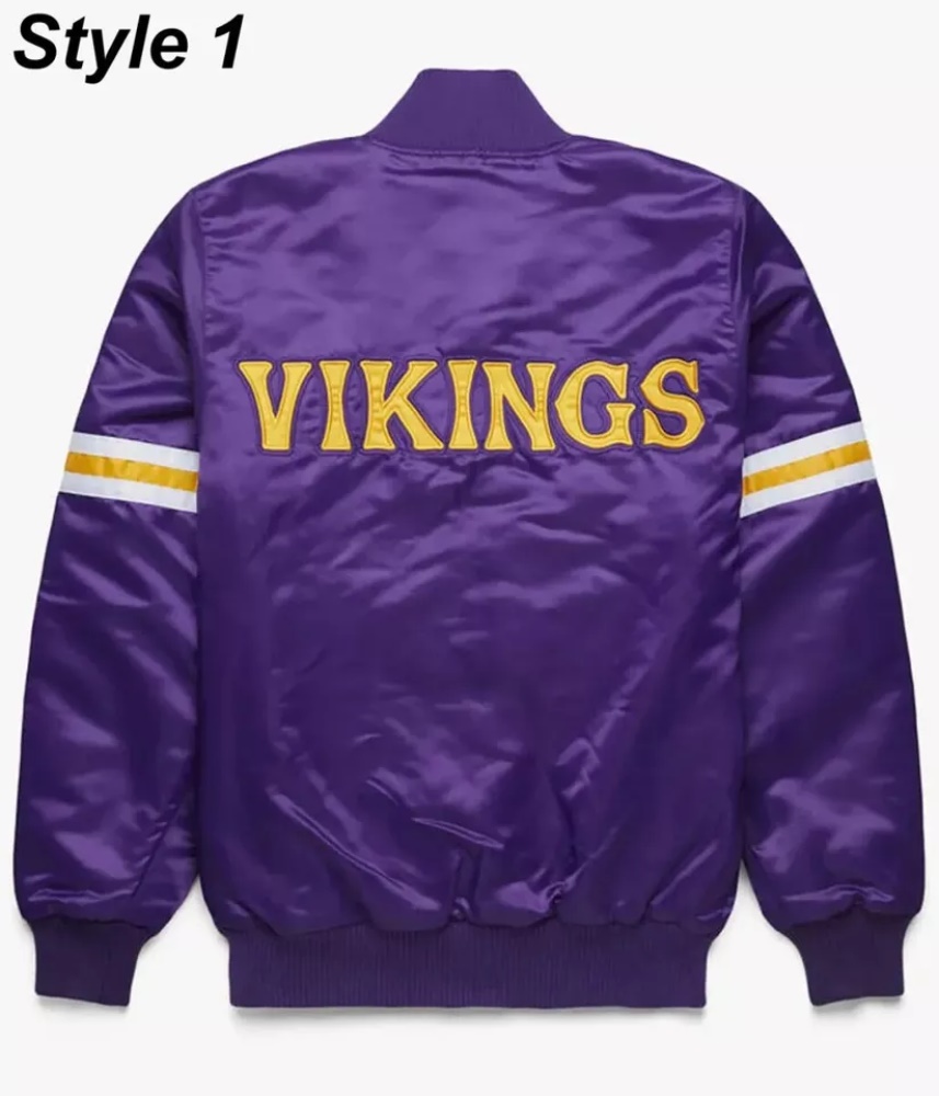 Minnesota Vikings Satin Bomber Purple Football Jacket