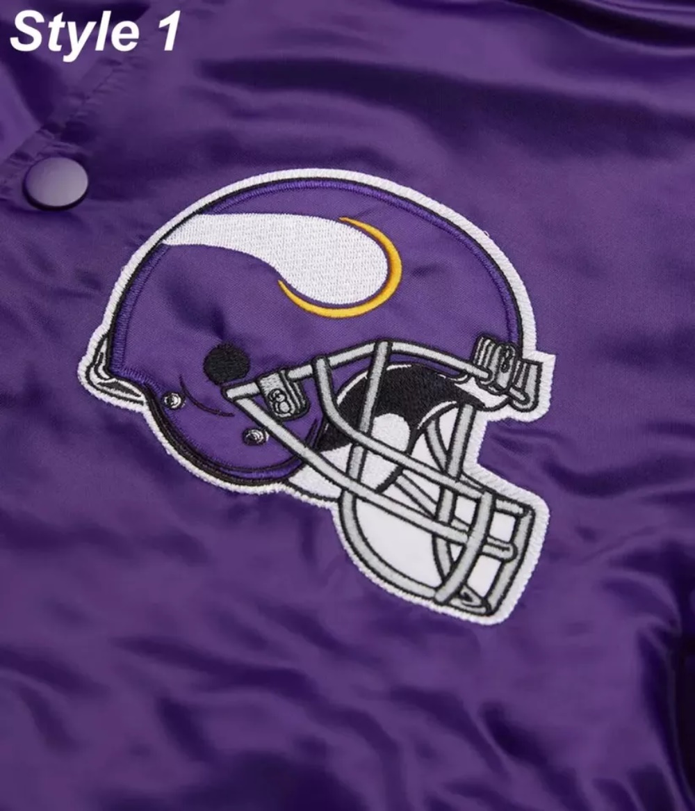 Minnesota Vikings Satin Bomber Purple Football Jacket - Image 3