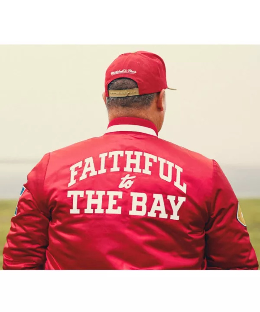 Faithful To The Bay San Francisco 49ers Red Satin Jacket - Image 3