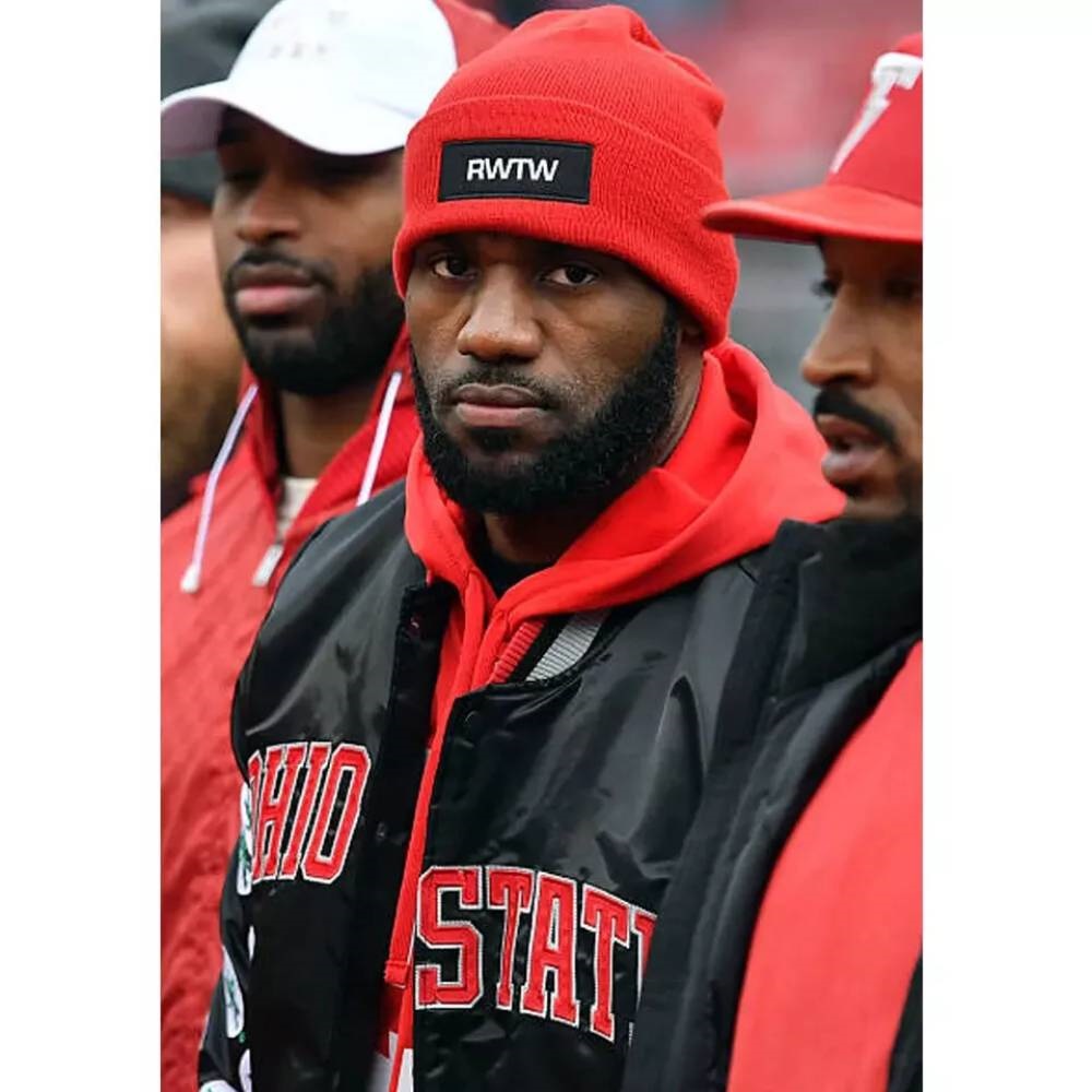 Ohio State Buckeyes Lebron James black color Bomber Full-Snap Satin Jacket - Image 5