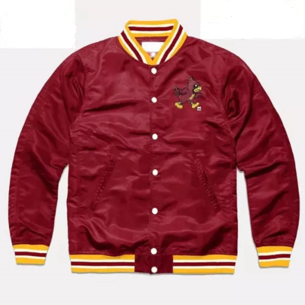 Burgundy Iowa State Cyclones Full-Snap Satin Bomber Basketball Jacket