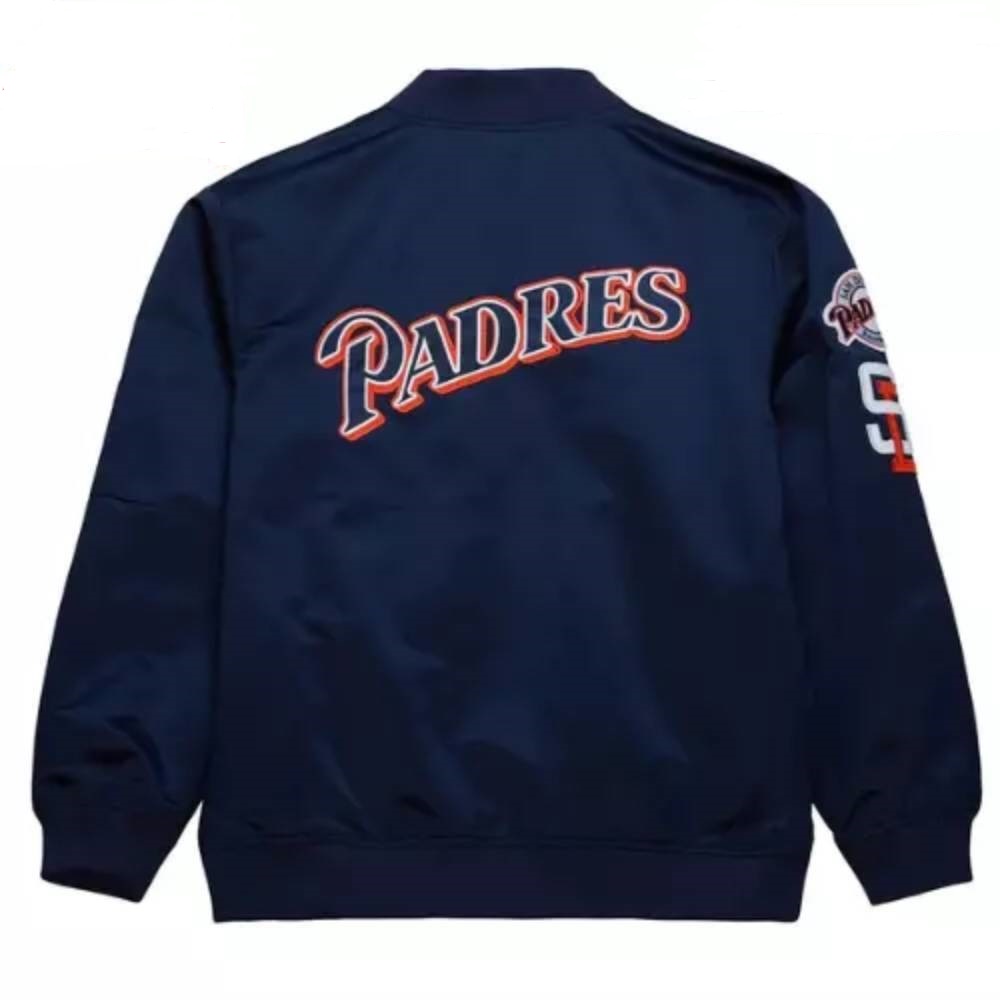 Navy Vintage Logo San Diego Padres Satin Jacket