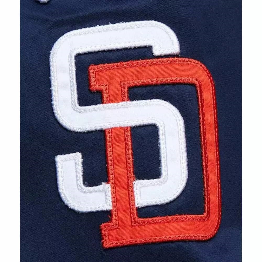 Navy Vintage Logo San Diego Padres Satin Jacket - Image 4