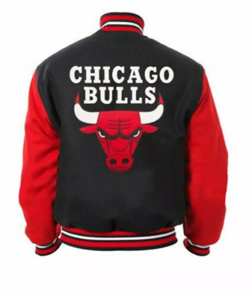 Chicago Bulls College Varsity Red and Black Premium Wool Jacket