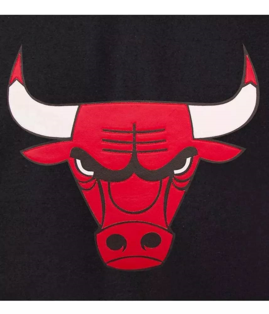 Chicago Bulls College Varsity Red and Black Premium Wool Jacket - Image 3