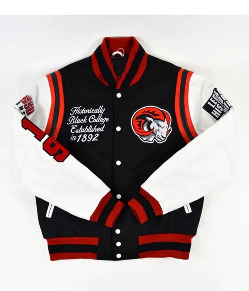 Winston-Salem State University Enter to Learn Depart to Serve Letterman Wool/Leather Jacket