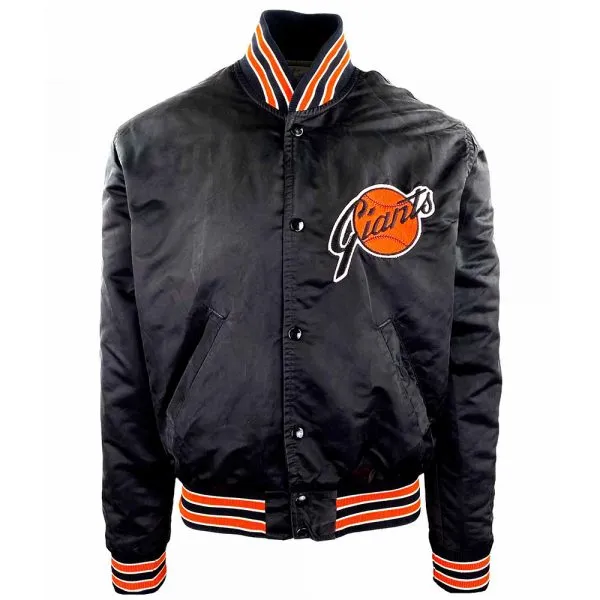 80s San Francisco Giants Black Satin Jacket