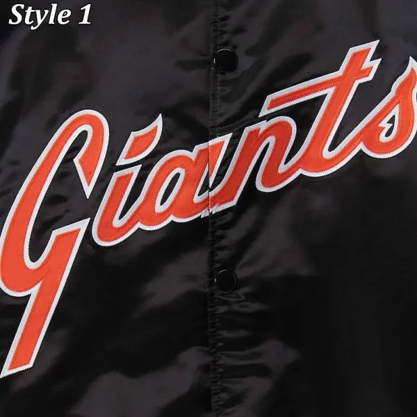 San Francisco Giants Italic Black Satin Jacket - Image 4