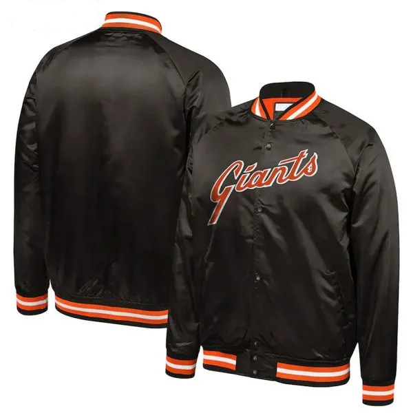 San Francisco Giants Italic Black Satin Jacket