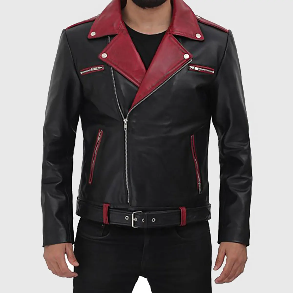 Men’s Black Biker Leather Jacket