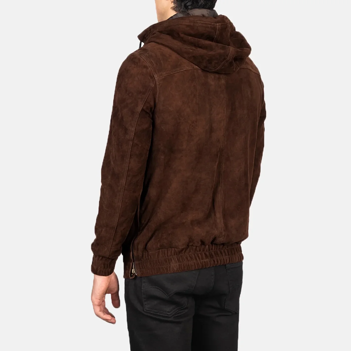 Kenton Hooded Mocha Suede Pullover Jacket - Image 2