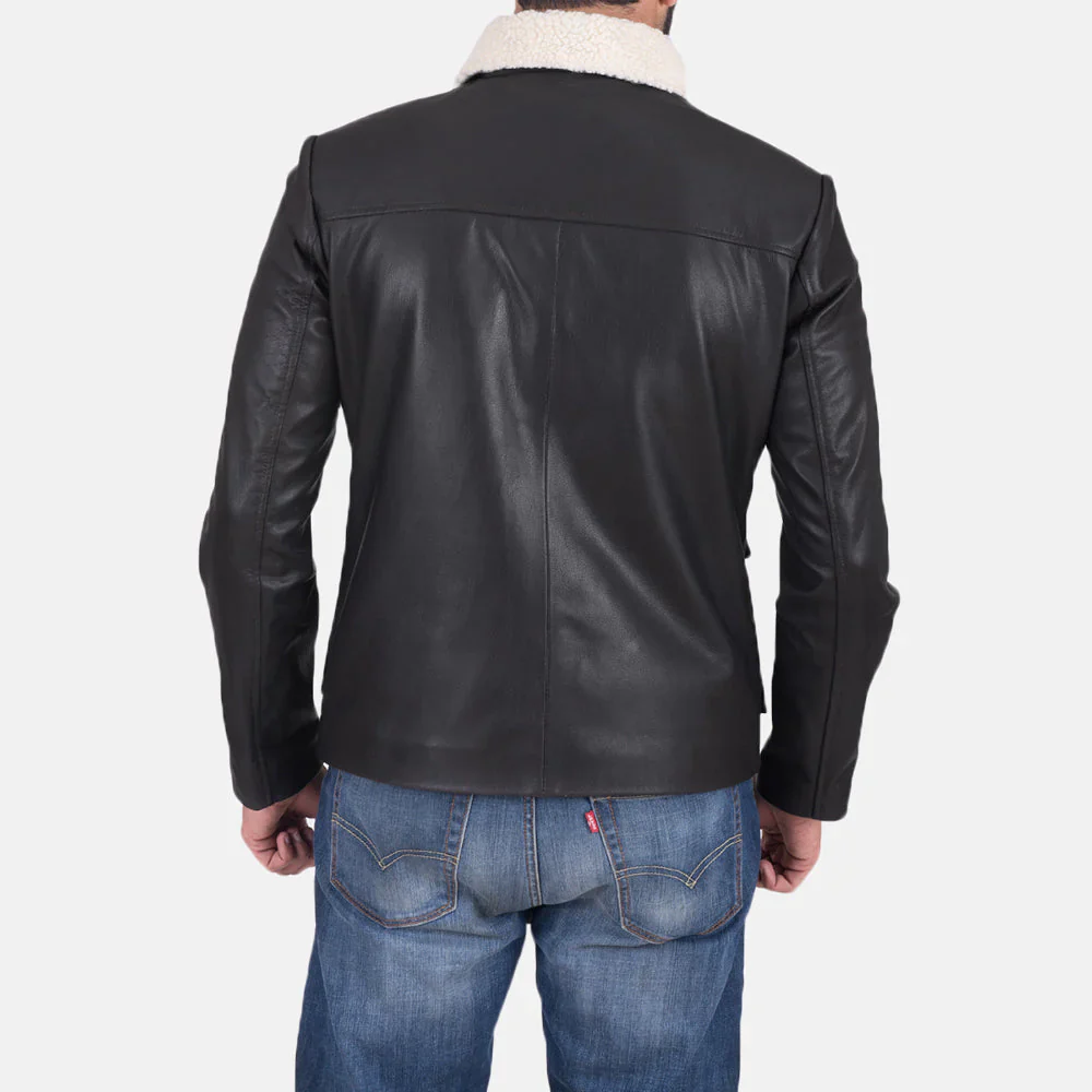 Snow Cole Black Leather Jacket - Image 2