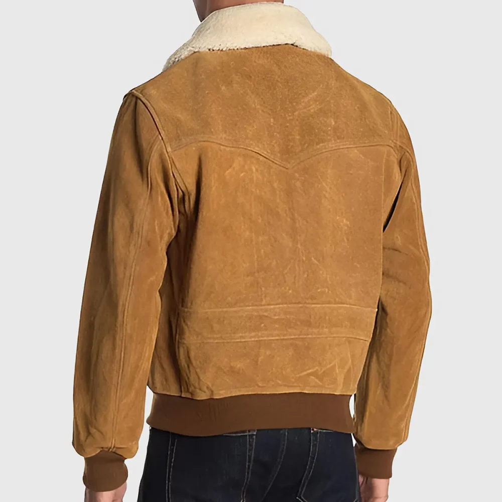 Men’s Brown G-1 Bomber Suede Jacket