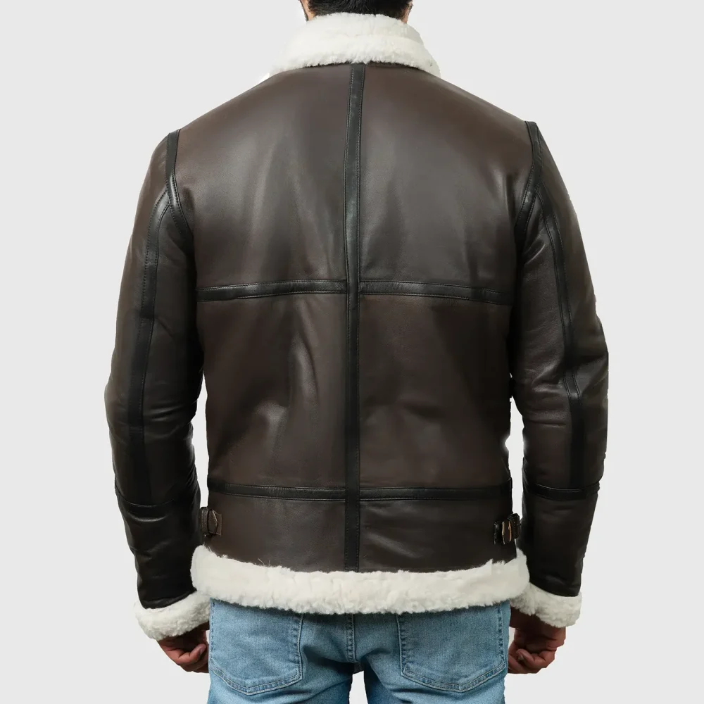 Men’s Brown B-3 Bomber Leather Jacket